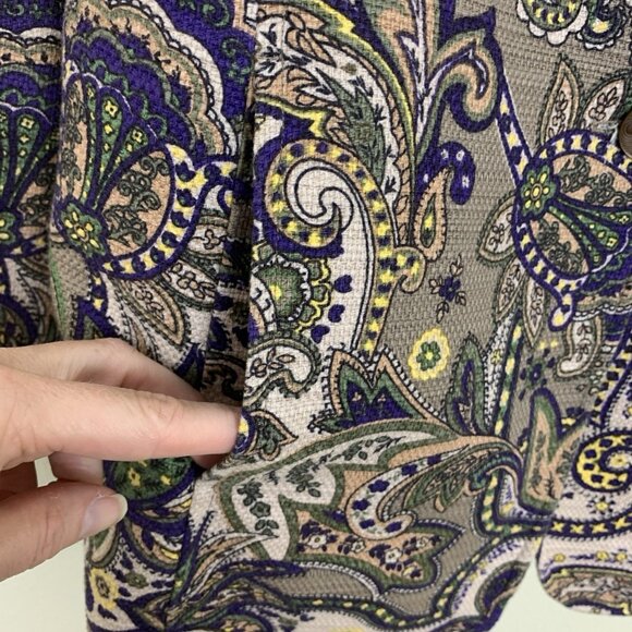 Coldwater Creek Womens S Blazer Coat Jacket Paisley Brown Work Office Topper - Picture 7 of 15